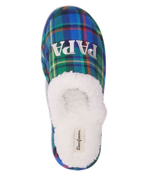 Dearfoams Men S Papa Bear Plaid Scuff Slippers Macy S