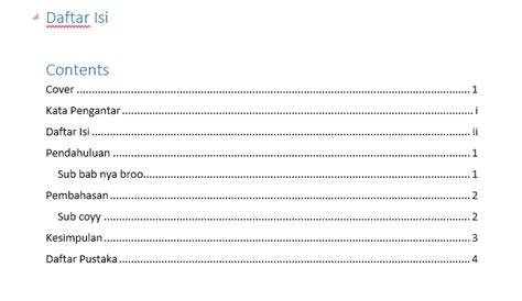 Cara Membuat Daftar Isi Otomatis di Ms Word - Cara Proteksi