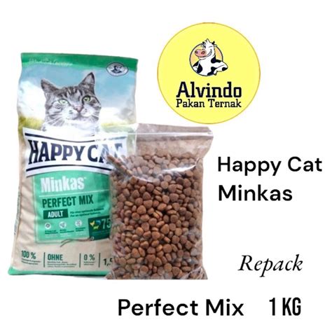 Jual Makanan Kucing Happy Cat Minkas Perfect Mix Repack Kg Shopee