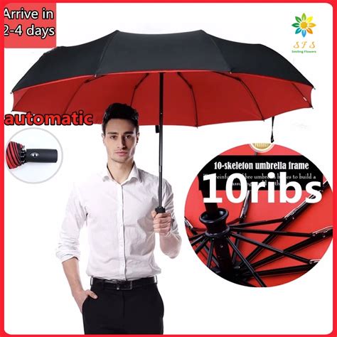 【COD】10ribs automatic umbrella wind-resistant large-reinforced folding ...