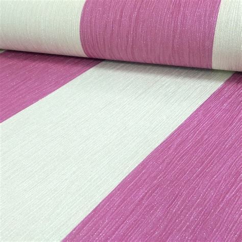 Sample Debona Crystal Stripe Pattern Striped Textured Glitter Vinyl Ivory Pink Wallpap