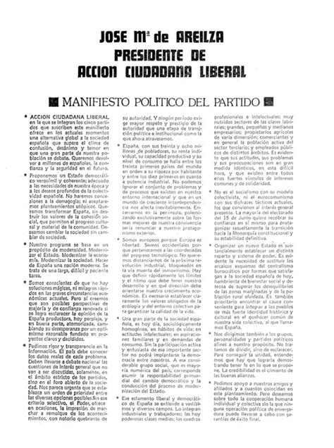 Manifiesto Pol Tico Del Partido Archivo Linz De La Transici N