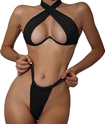 Conjuntos De Bikini Sexy Para Mujer Bikini De Cadena Cruzada Corte En