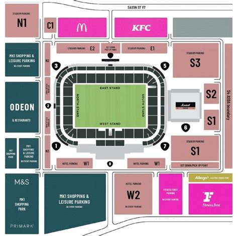 Stadium MK Seating Chart with Rows and Seat Numbers 2024