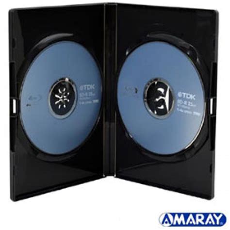 Amaray Premium Dvd Box For 2 Cddvd 14 Mm Black 50 Pcs