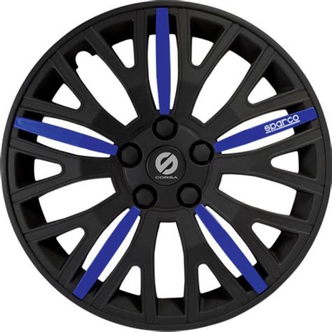 Enjoliveurs Sparco Noir Bleu Au Pouces