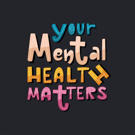 Your Mental Health Matters Lettering Poster Colourful Inspirational