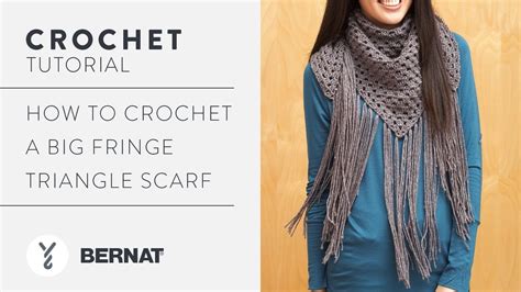 How To Crochet A Big Fringe Triangle Scarf Youtube