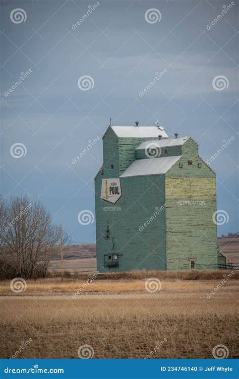 Herronton`s Old Alberta Wheat Pool Grain Elevator Editorial Image