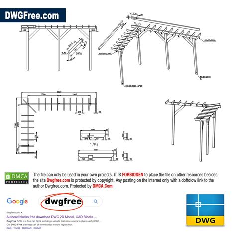 Planos De P Rgolas Dibujo Dwg Gratuito En Autocad