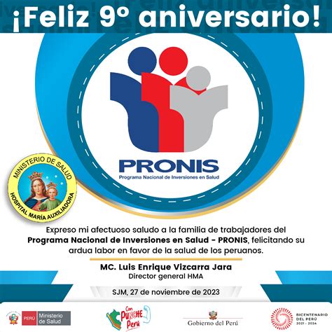 Feliz Aniversario Programa Nacional De Inversiones En Salud Pronis