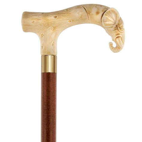 Fritz Elephant Faux Ivory Handle Italian Handle Cane w/ Custom Shaft