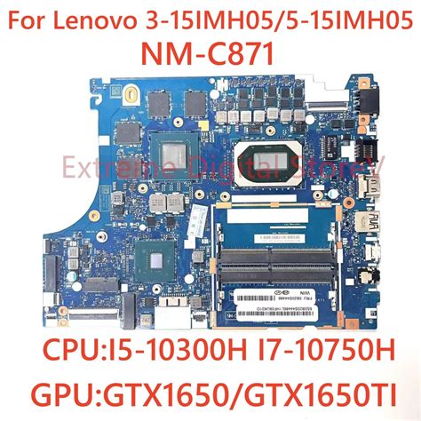 For Lenovo 3 15IMH05 5 15IMH05 Laptop Motherboard NM C871 With CPU I5