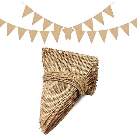 Meters Hessian Bunting Rustic Burlap Banner Cloth Fabric Triangle