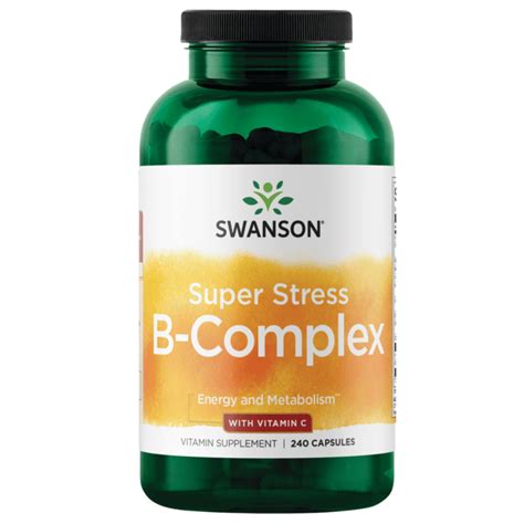 Swanson Premium Super Stress Vitamin B Complex With Vitamin C 240 Caps