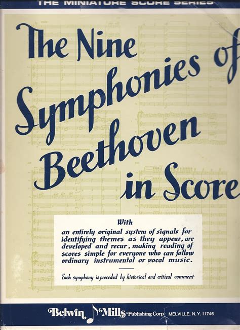 The Nine Symphonies Of Beethoven In Score The Miniature Score Series