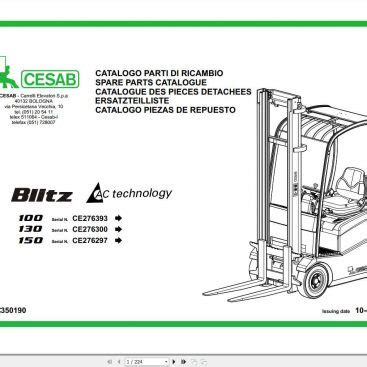 CESAB Blitz 250 350 AC Forklift Electrical Schematic