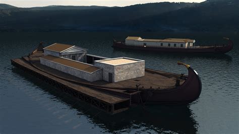 Carlo Cestra - Nemi Ships - Full views - 3D rendering