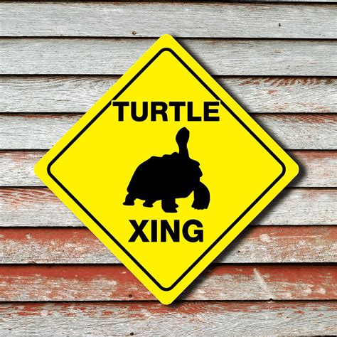 Turtle Crossing Funny Novelty Xing Sign Etsy