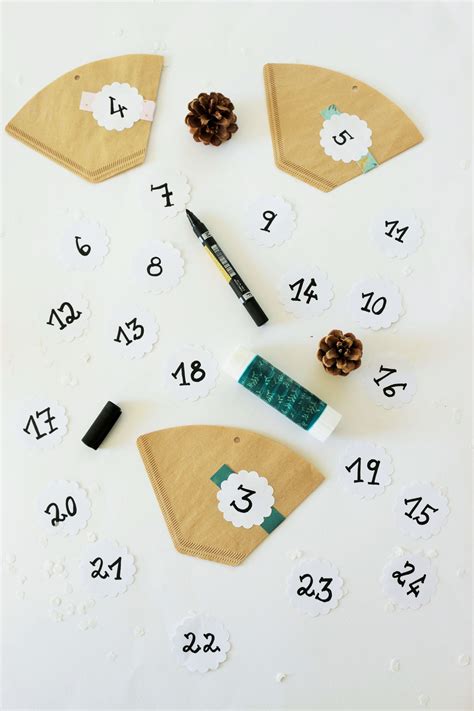 DIY Upcycling Adventskalender Mit Kaffeefilter Basteln Partystories Blog