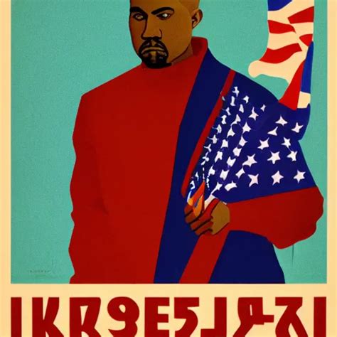 Russian Propaganda Soviet Poster Of Kanye West As Stable Diffusion