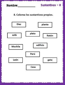 Sustantivos Fichas Para Imprimir Teachers Teacher Store