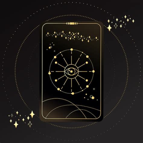 Premium Vector Gold Tarot Card With A Magical Eye On A Black