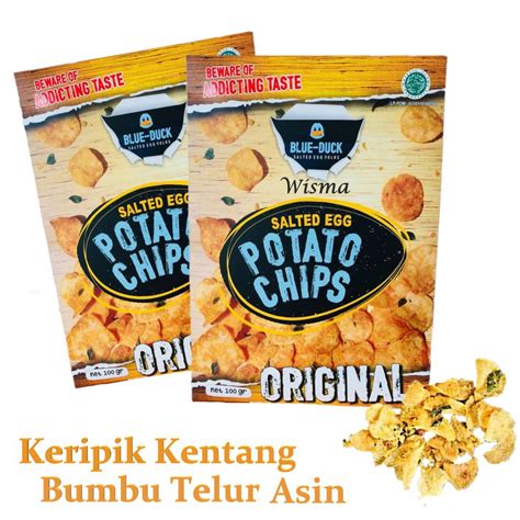 Jual Blue Duck Salted Egg Potato Chips Keripik Kentang Telur Asin