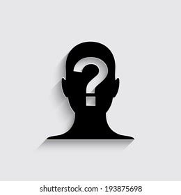 Male Profile Silhouette Question Mark Shadow Stock Vector Royalty Free