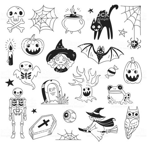 Pin By Ang On Little Stuff 333 Halloween Tattoo Flash Halloween Doodle Halloween Tattoos