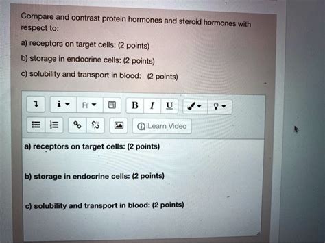 Solved Compare And Contrast Protein Hormones And Steroid Hormones