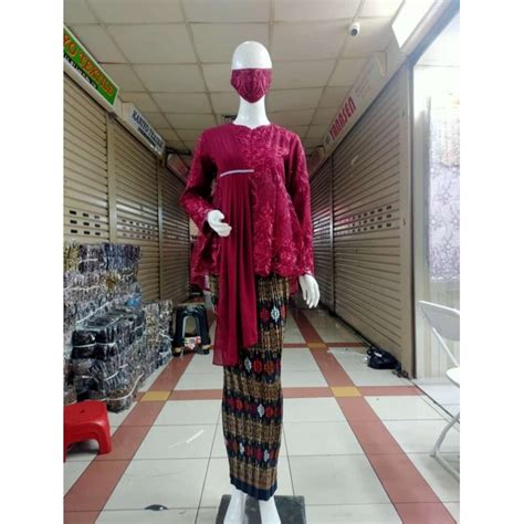 Jual Promo Set Kebaya Brukat Slayer Model Terbaru Kebaya Wanita Terbaru