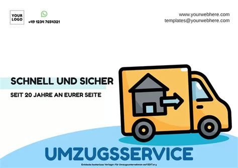 Editierbare Vorlagen für Transport und Umzugsunternehmen