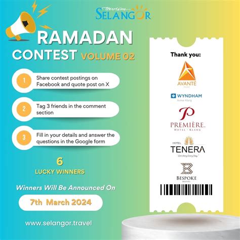 Tourism Selangor Ramadan Contest Volume Closed Tourism Selangor