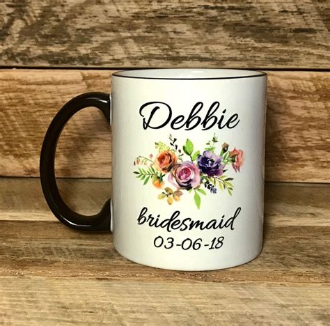 Personalized Bridesmaid Mug Bridesmaid T Mug Mugs Coffee Mugs