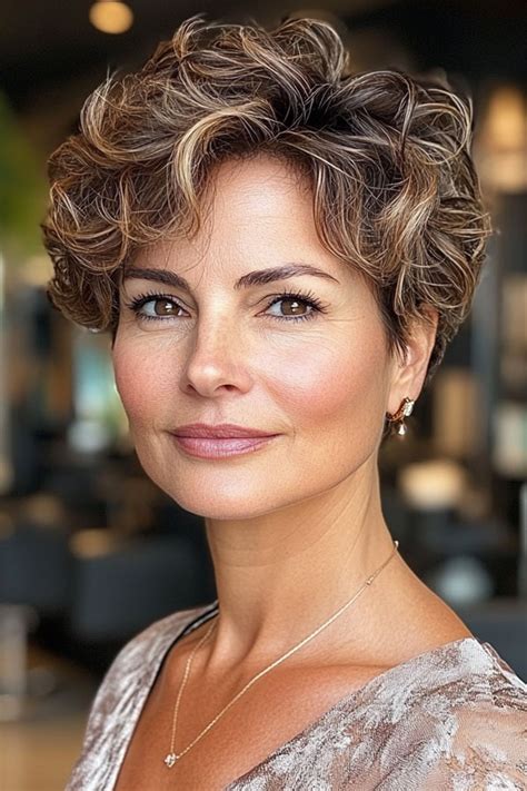 50 Trendy Pixie Haircuts For Women Over 50 Tousled Curly Pixie Haircut For Women Over 50