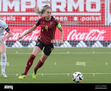 Tessa Wullaert 9 Of Belgium In Action During A Soccer Game Between