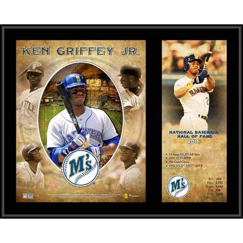 Ken Griffey Jr Seattle Mariners 12 X 15 Hall Of Fame Career Profile