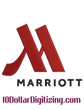 Marriott Logo Embroidery File Design Pattern Dst Pes Jef Exp