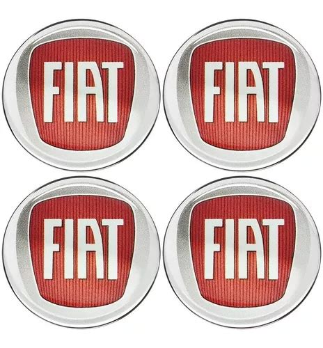 Emblema Adesivo Calota Fiat Vermelho Resinado Kit Unid Mercadolivre