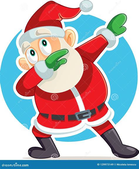 Funny Dabbing Santa Claus Vector Cartoon Stock Vector Illustration Of