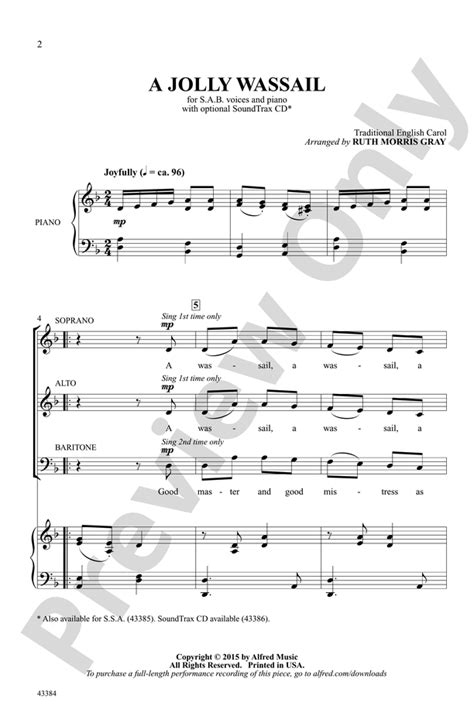 A Jolly Wassail Sab Choral Octavo Digital Sheet Music Download