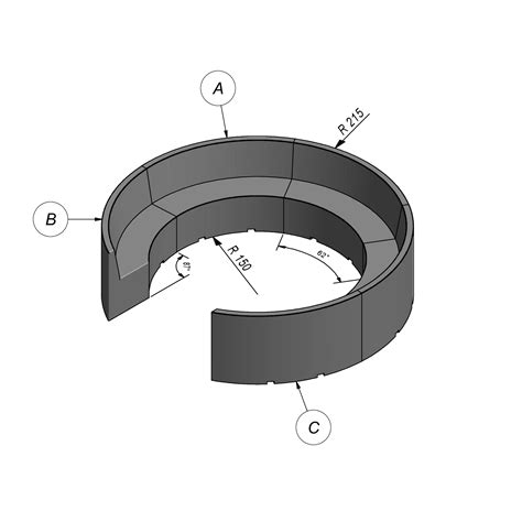 Cosy Circle Smooth banc pièce centrale 232 9x65 5cmx60 115cm LxlxH