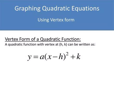 PPT - Graphing Quadratic Equations PowerPoint Presentation, free ...