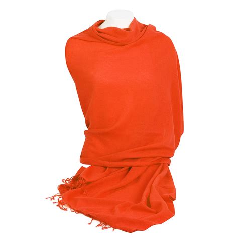 Buy Pashmina Shawl X Cm Cashmere Spicy Orange Online