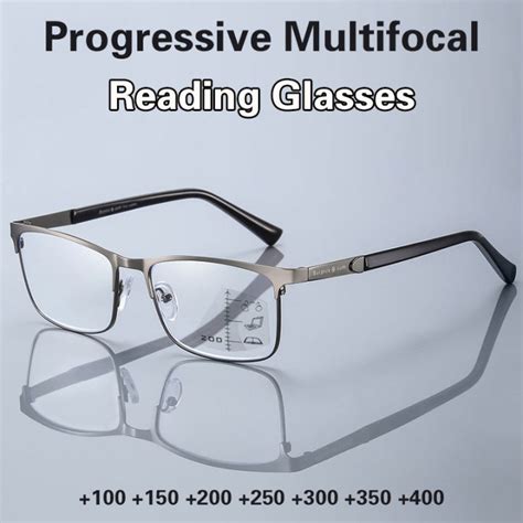 3 In 1 New Progressive Multifocal Reading Glasses Metal Glasses Far And Near Hyperopia Glasses