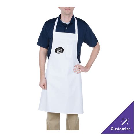 Chef Revival White Poly Cotton Economy Customizable Bib Apron With 1