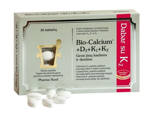 Pharma Nord Maisto Papildas Bio Calcium D3 K 30 Tab Camelia