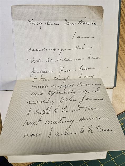 Frontier singed and letter from Isabel Fiske Conant included by Conant