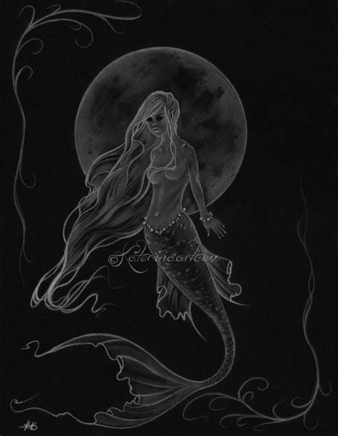 Mermaid Moon Katerina Art Fantasy And Portraiture Art By Katerina Art The Beautiful Pencil Art